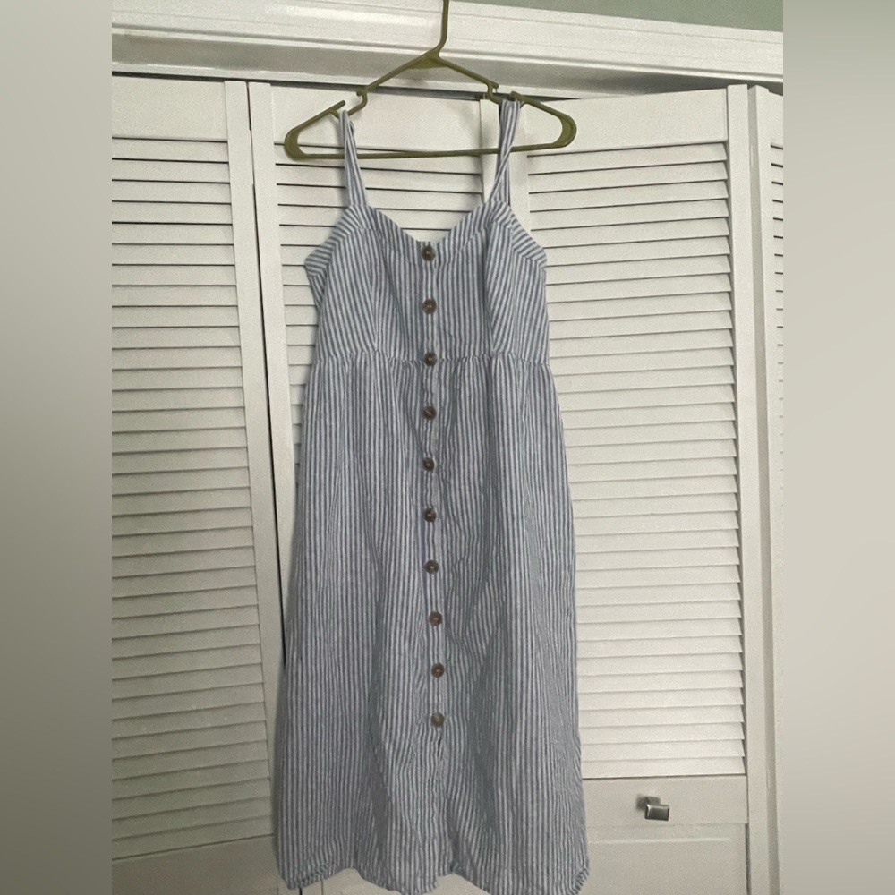 Seraphine Linen & Cotton Midi Maternity & Nursing Dress size 6